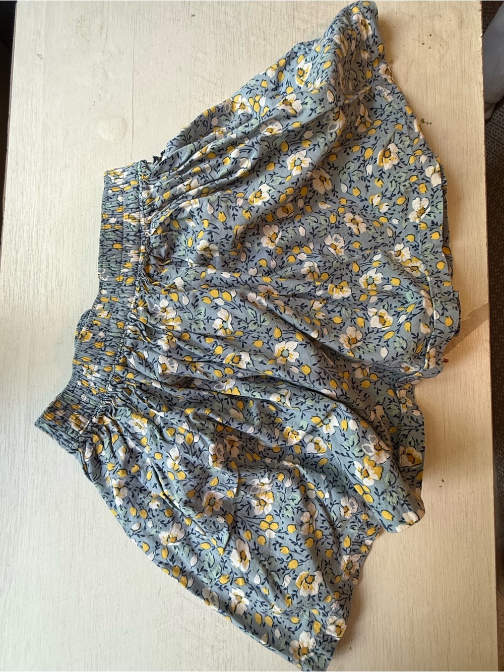 OshKosh B'gosh Blue Floral High-Waist Shorts with Yellow Accents